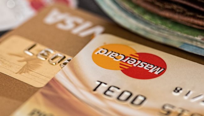 Close-up photo of credit cards
